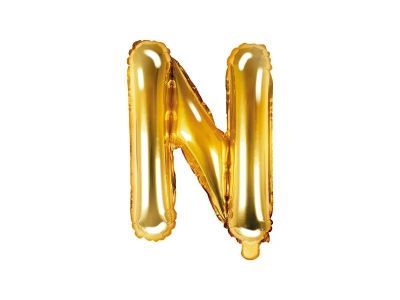 Palloncino FOIL MYLAR ORO lettera N da cm 35