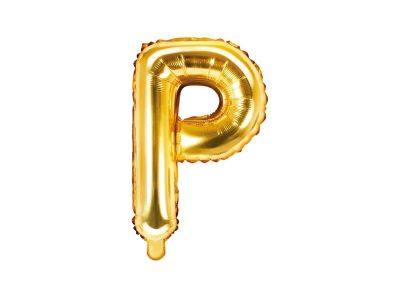 Palloncino FOIL MYLAR ORO lettera P da cm 35