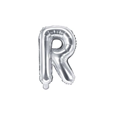 Palloncino FOIL MYLAR ARGENTO lettera R cm 35