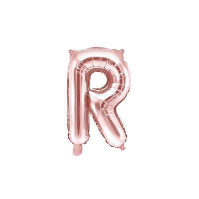 Palloncino FOIL MYLAR ROSA GOLD lettera R cm 35