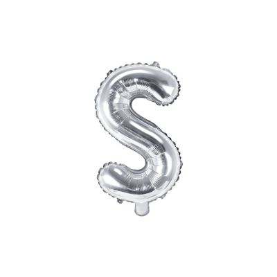 Palloncino FOIL MYLAR ARGENTO lettera S cm 35