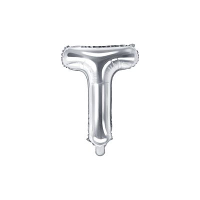 Palloncino FOIL MYLAR ARGENTO lettera T cm 35