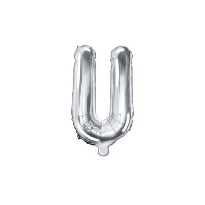 Palloncino FOIL MYLAR ARGENTO lettera U cm 35