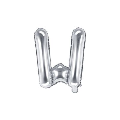 Palloncino FOIL MYLAR ARGENTO lettera W cm 35