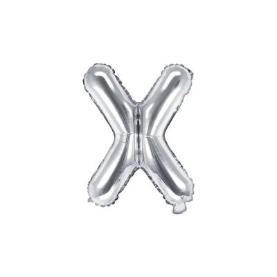 Palloncino FOIL MYLAR ARGENTO lettera X cm 35