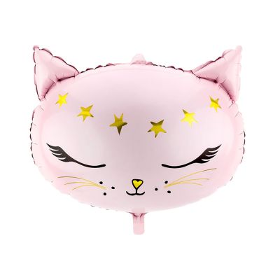 Palloncino foil mylar a forma di GATTO ROSA 48x36 cm