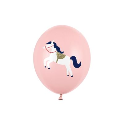 Confezione 6 PALLONCINI LATTICE Cavalluccio piccolo cavallo ROSA 30 cm