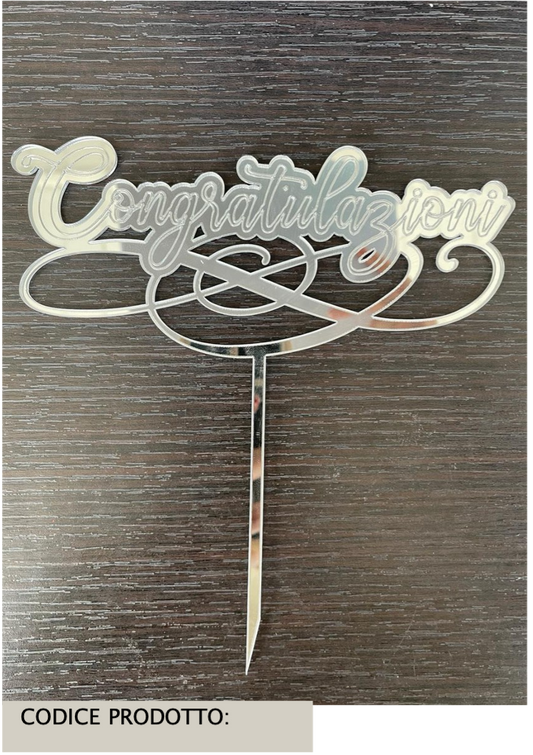 Cake Topper Plexiglass - Congratulazioni